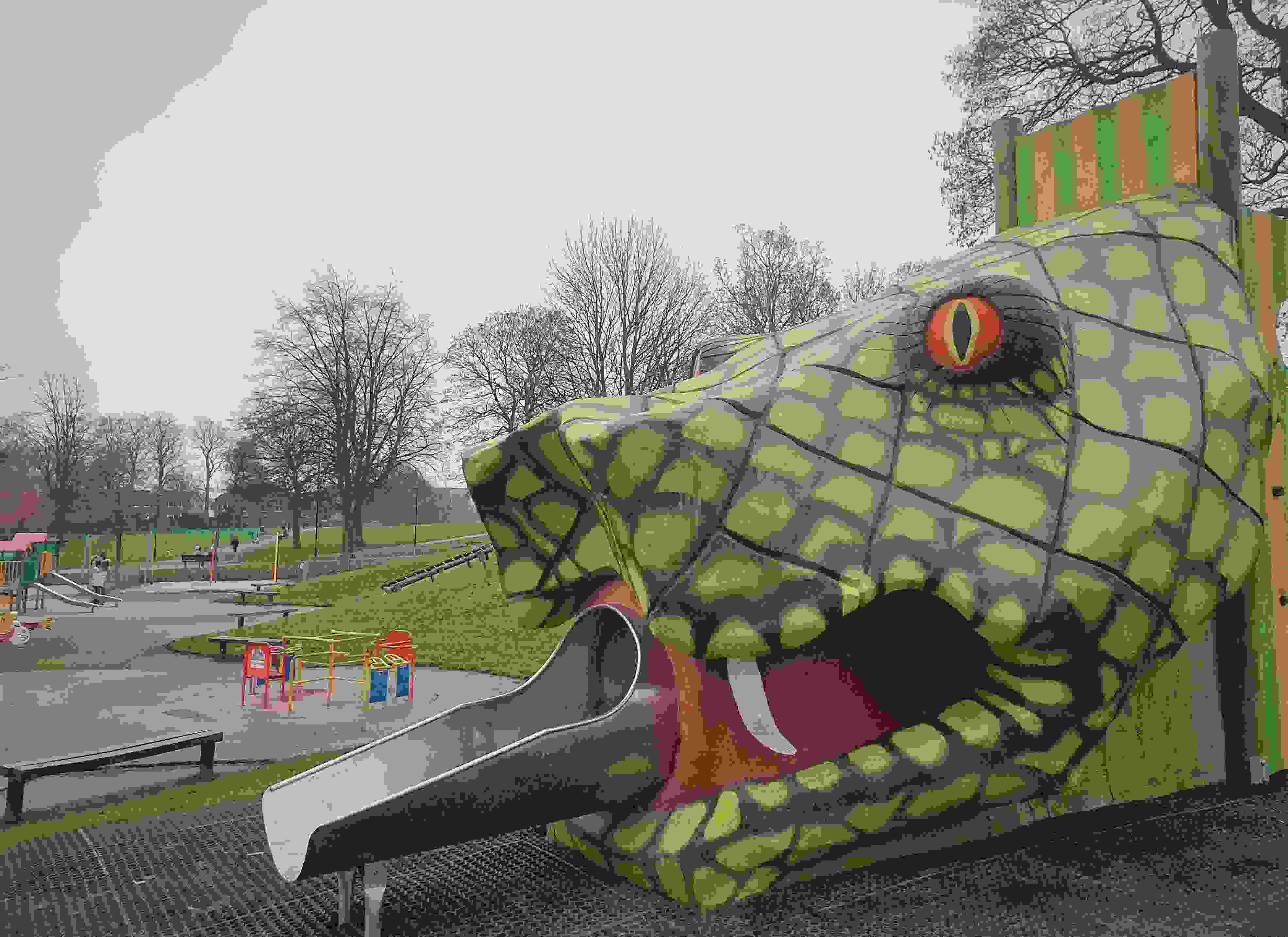 Snake slide at Hillsborough Park in Sheffield