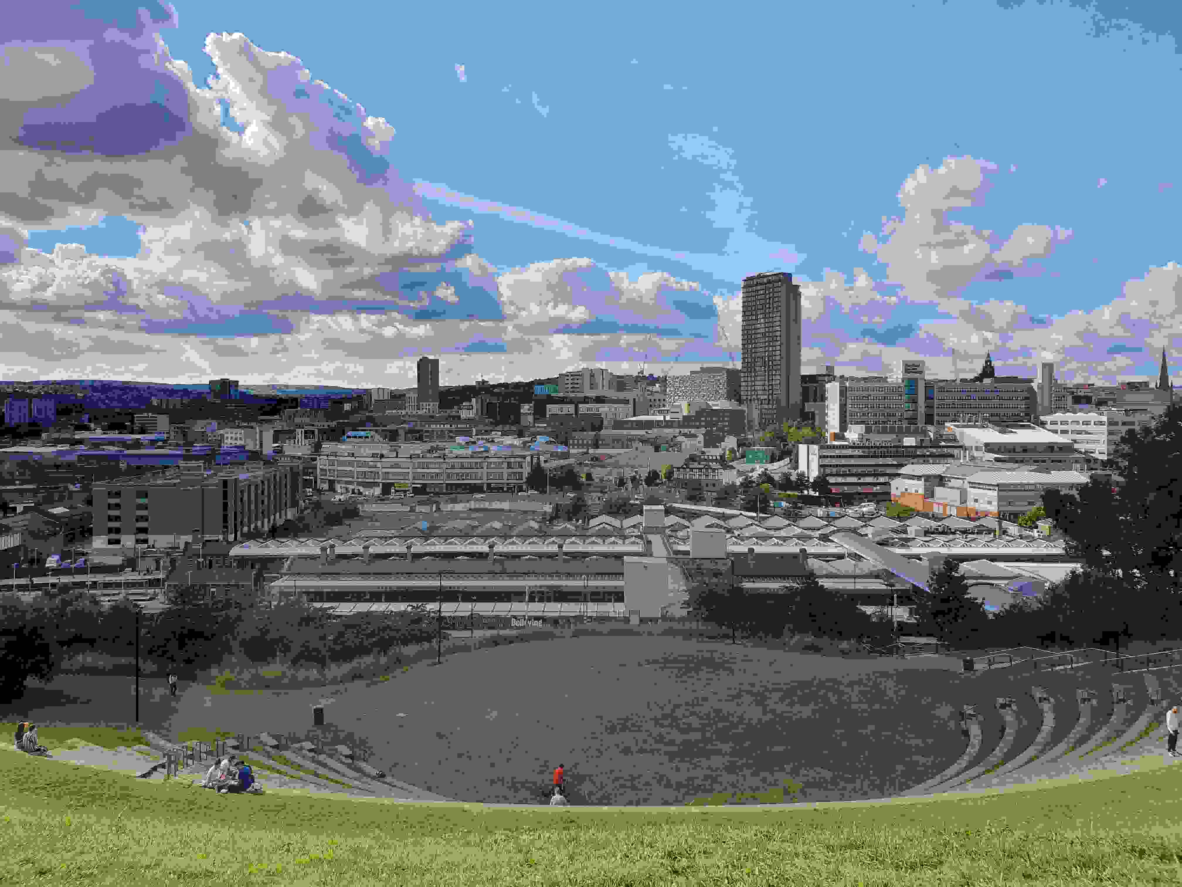 A view over the Sheffield skyline on a sunny day