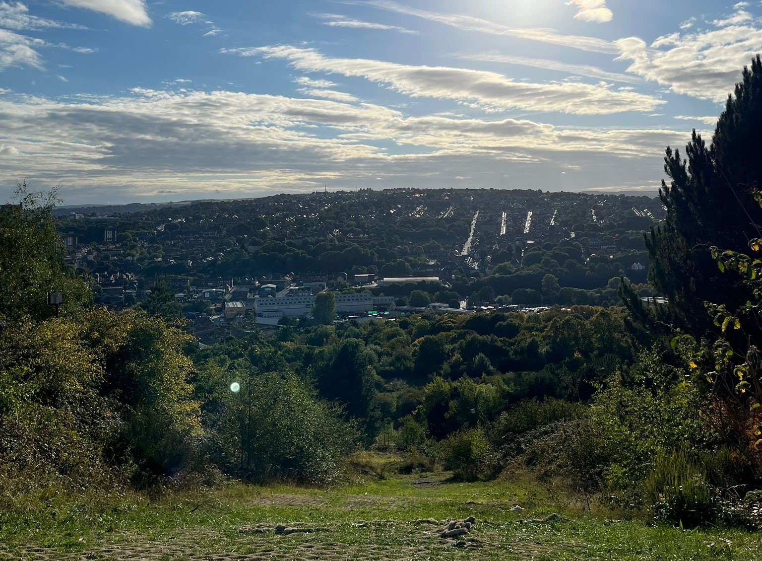 A view of Sheffield from the top of the former Ski Slope at Parkwood Springs