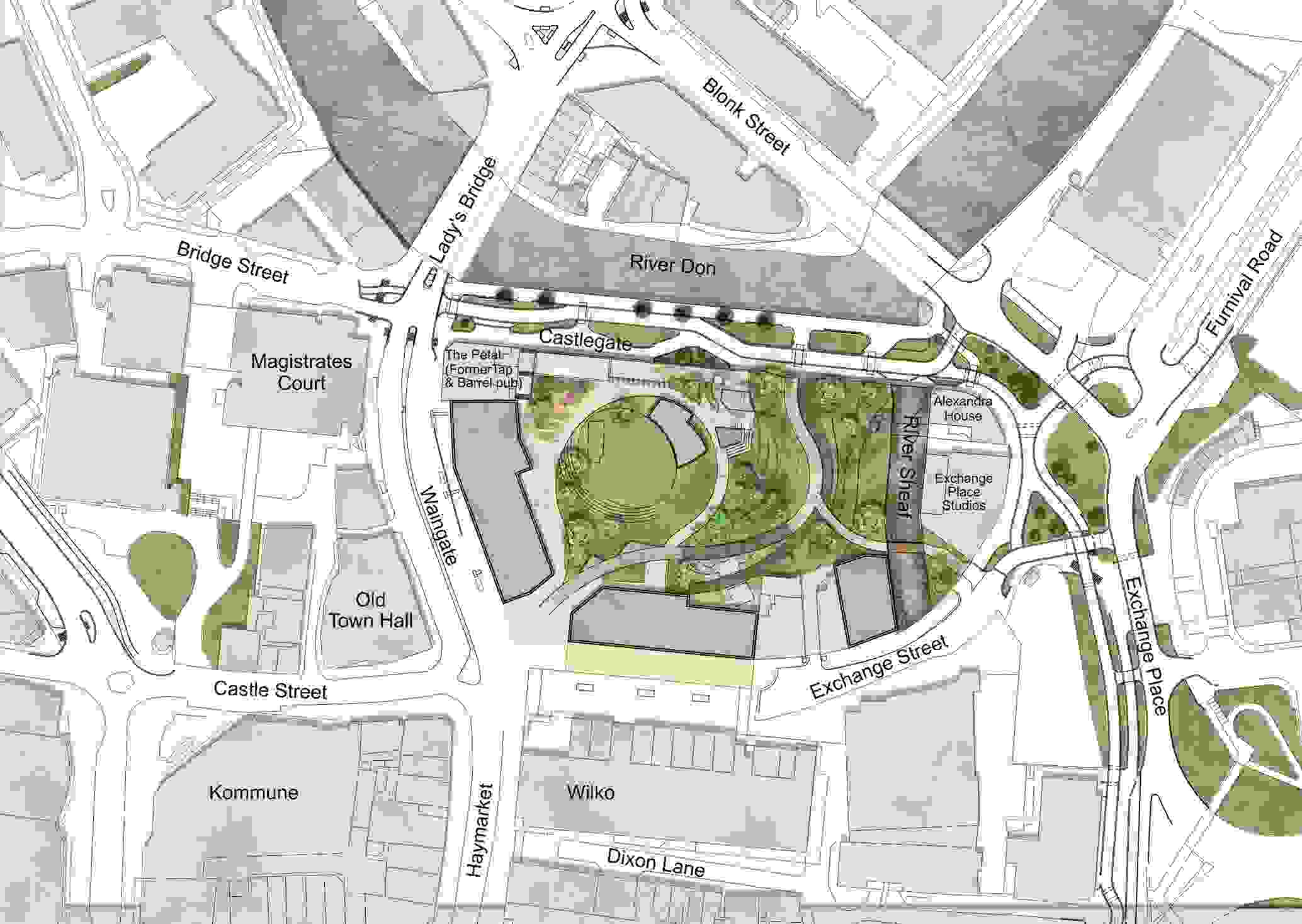A concept plan design for the proposals in Castlegate