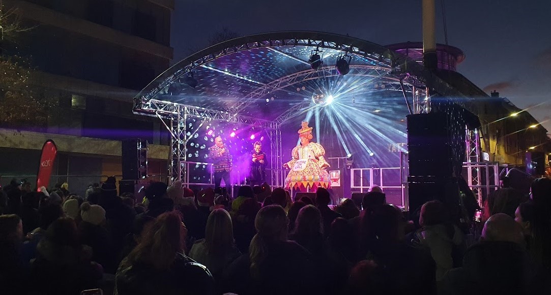 Stage entertainment from the Sheffield Christmas Light Switch On stage in 2021