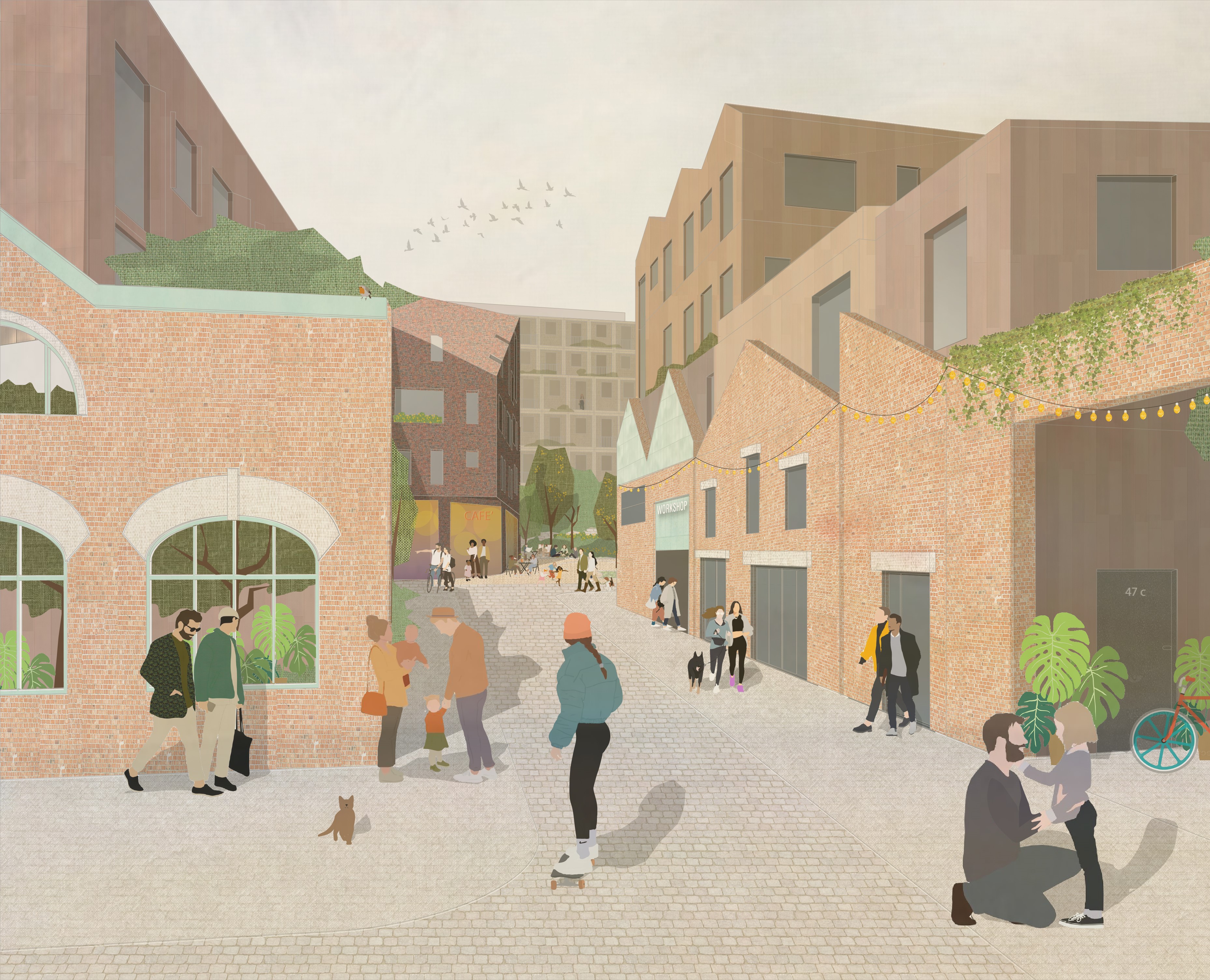 An artist impression of what the Neepsend development will look like after redevelopment.