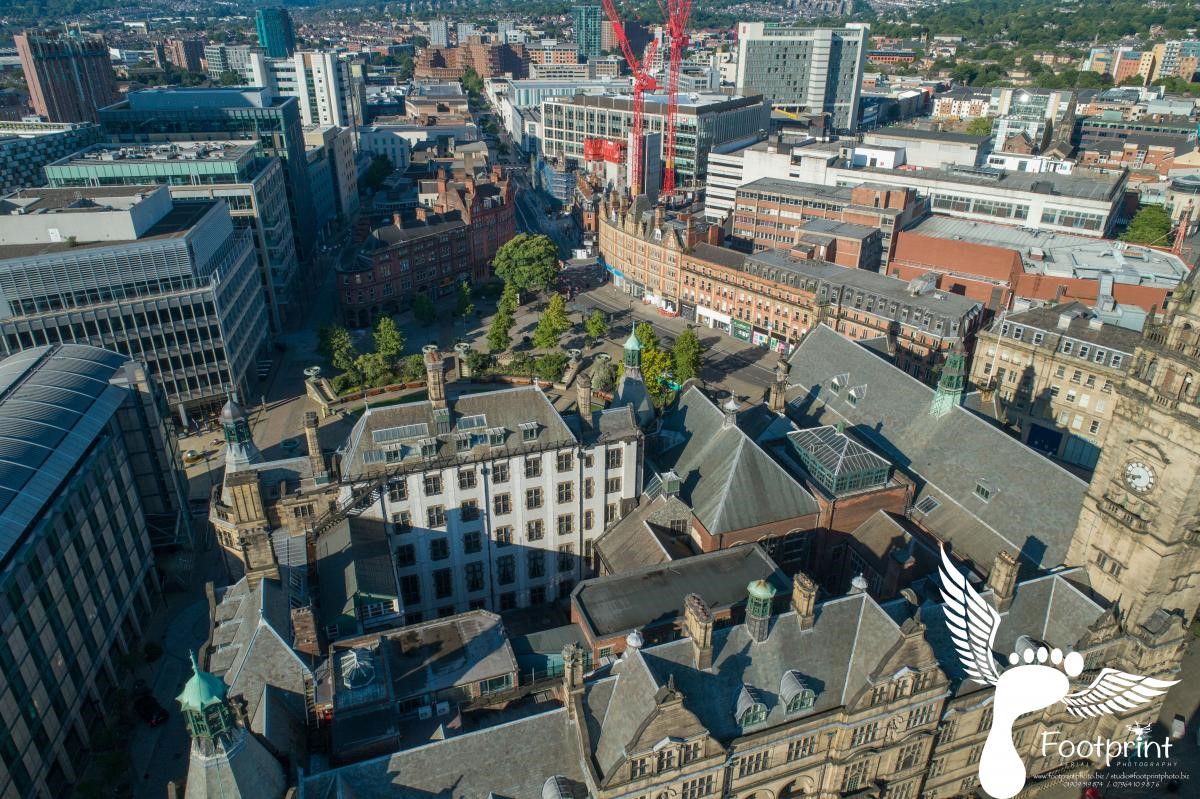 Sheffield Town Hall from above, image credit Footprint photography