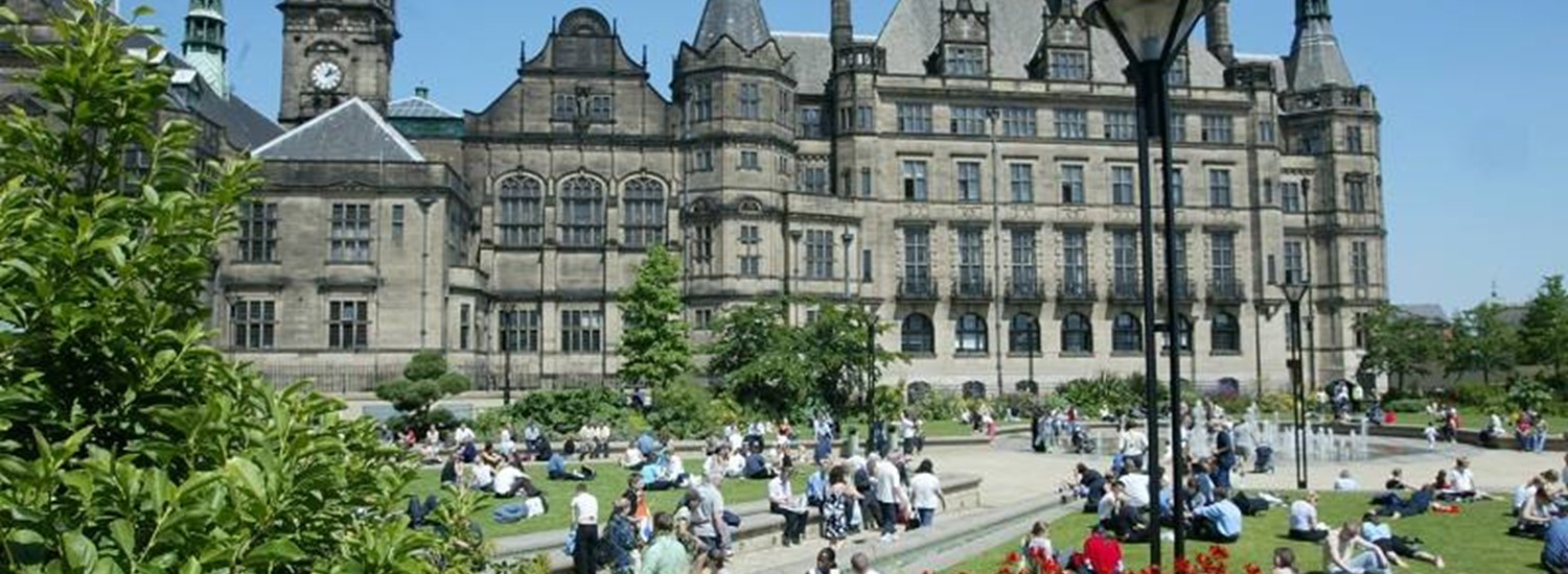 Sheffield town hall and Peace Gardens