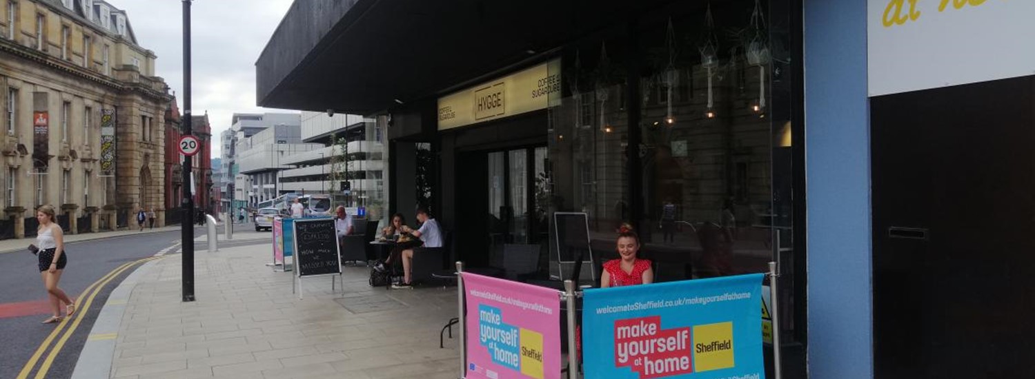 view of a cafe with outdoor seating