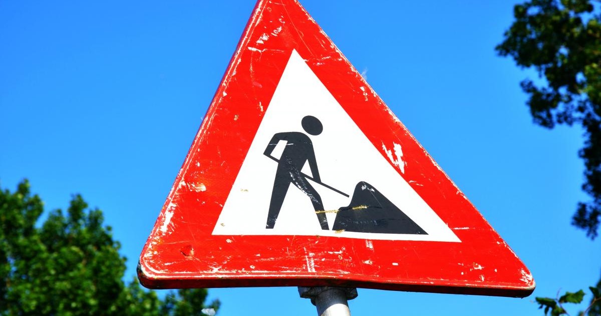 Roadworks sign