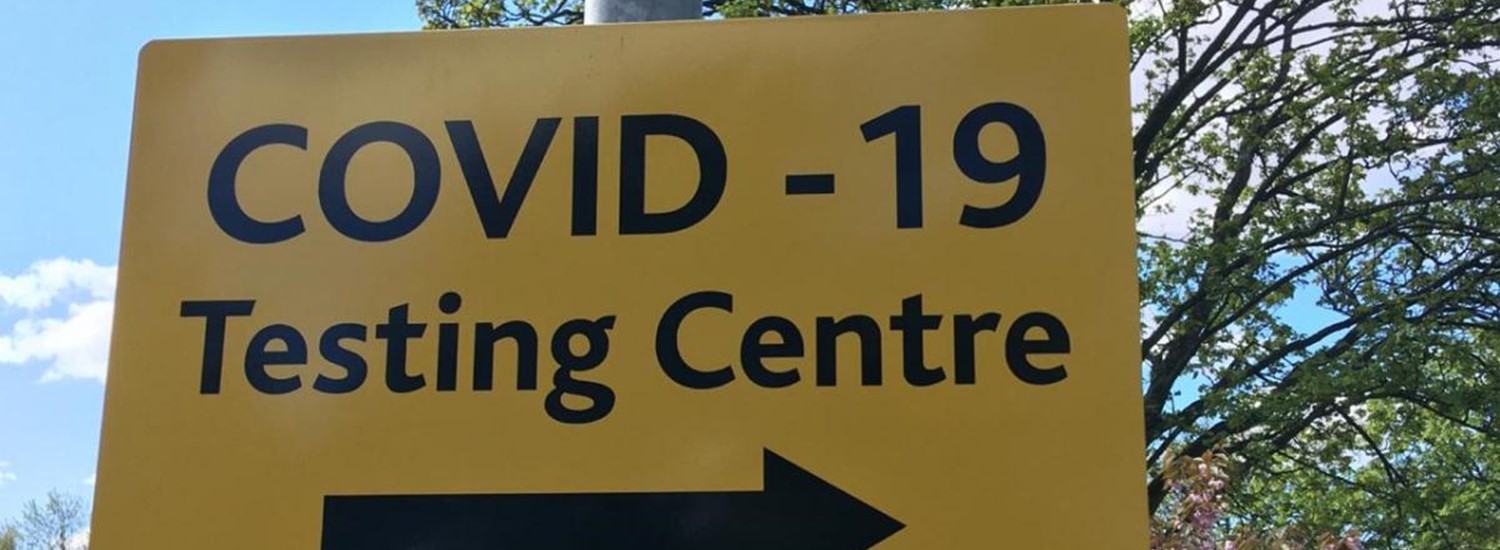 Covid-19 testing centre sign