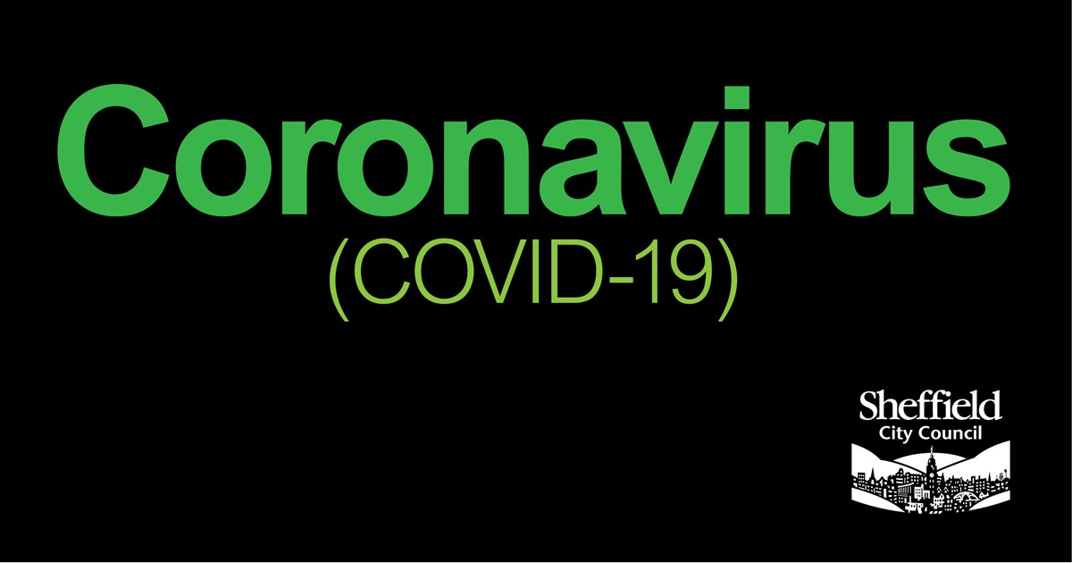 Coronavirus (Covid-19) word in green on black background