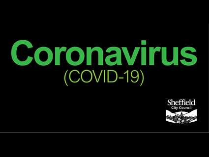 Coronavirus (Covid-19) word in green on black background