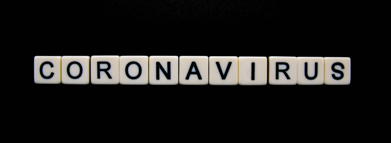 Coronavirus spelled out on scrabble pieces
