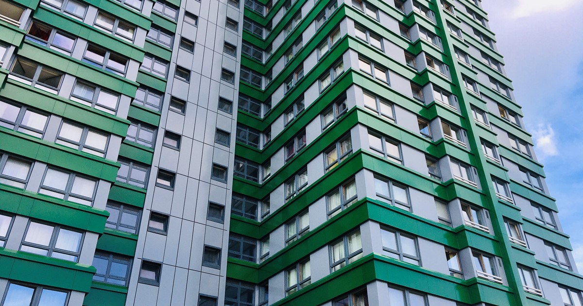 Green and Grey tower block