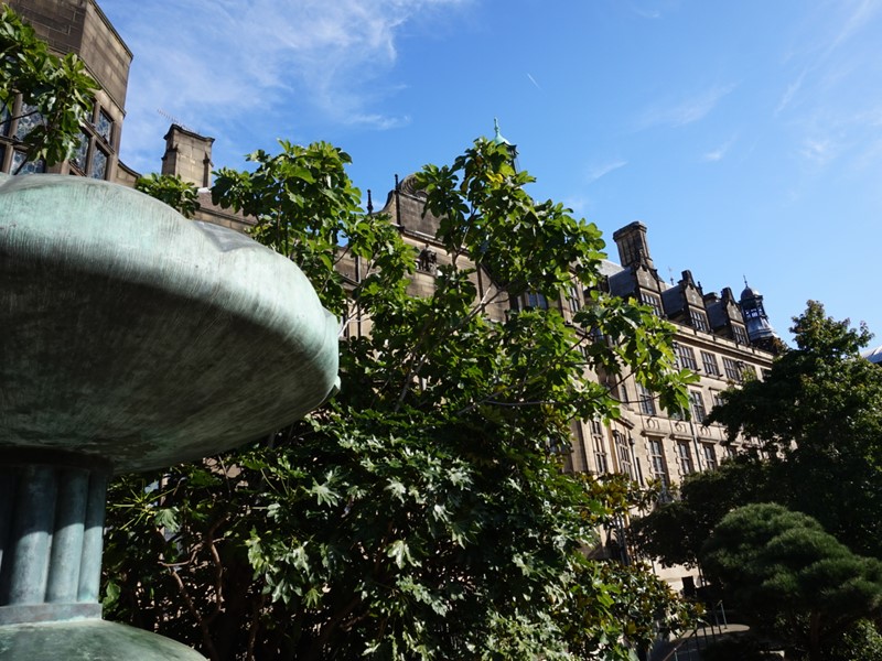 Fountains outside Sheffield Town Hall