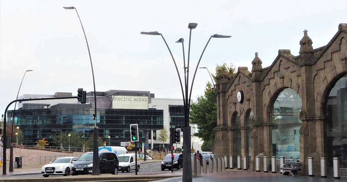 Sheaf Square outside the Sheffield Railway station