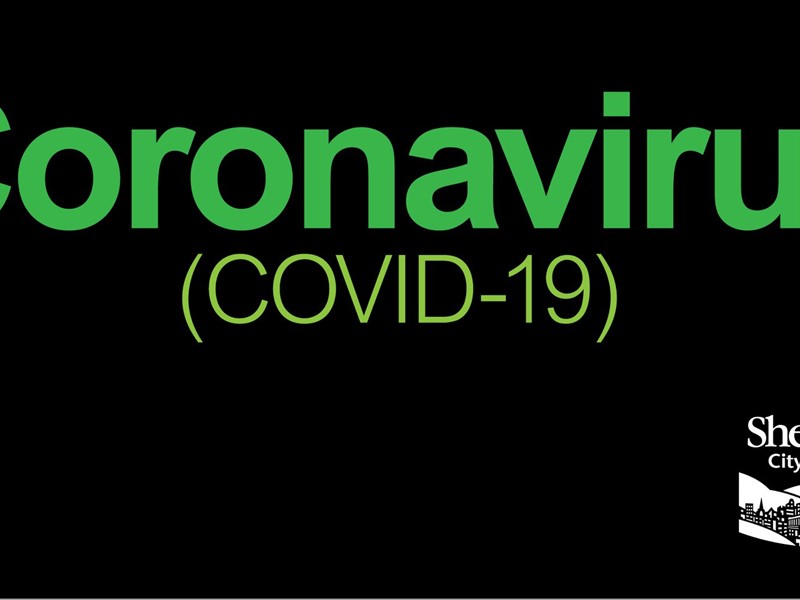 The words Coronavirus in green on black background
