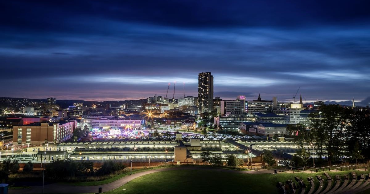 Sheffield skyline at night