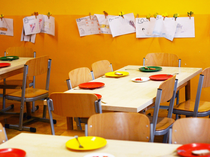 chairs and tables in primary school