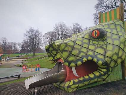 Snake slide at Hillsborough Park in Sheffield