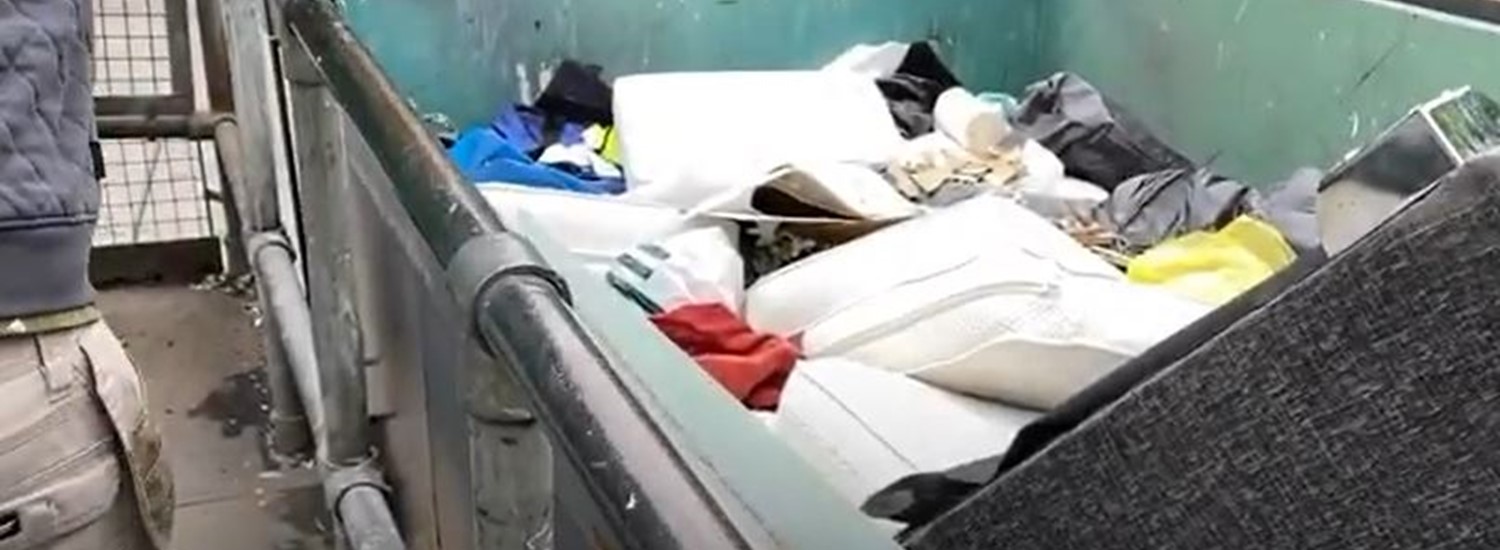 A waste container at a Sheffield Household Waste Recycling Centre