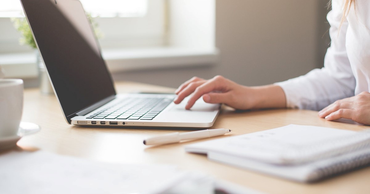 Woman using laptop