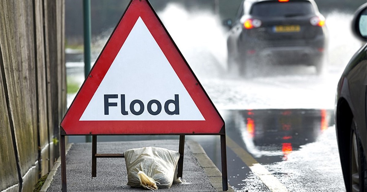 Flood warning sign