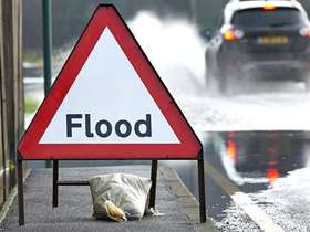 Flood defence sign