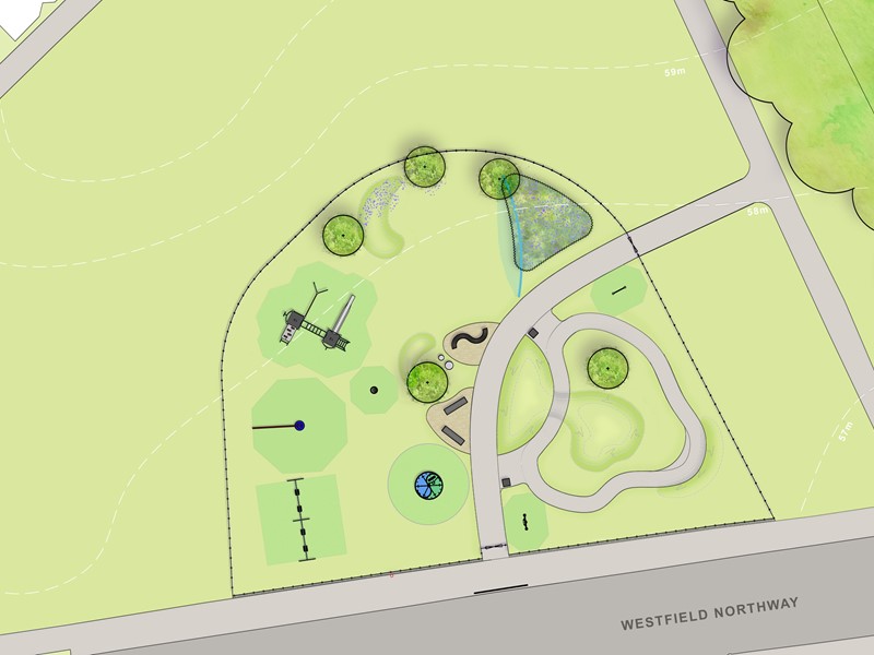 Design drawing of new playground at Westfield site