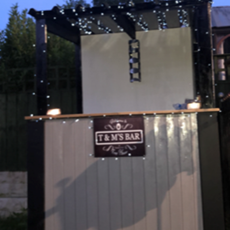 Garden bar with lights