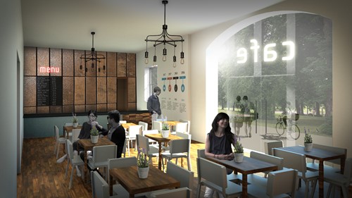 Artist impression of the Old Coach House cafe redevelopment plans