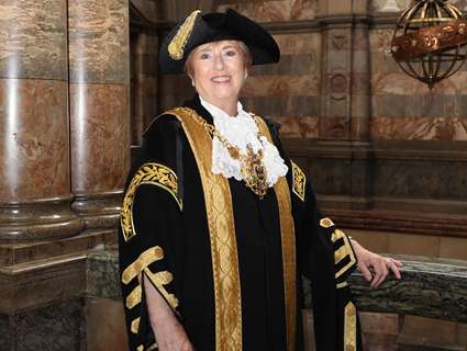 The Lord Mayor in her chains of office