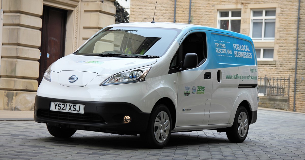 E Van parked on forecourt 