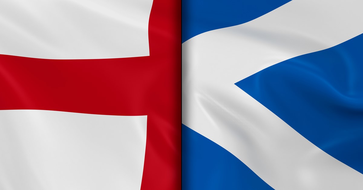 England vs Scotland flags