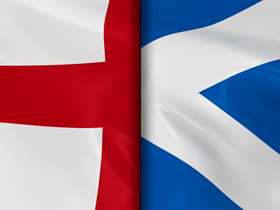 England vs Scotland flags