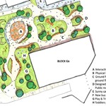 design sketch of the park with numbered locations