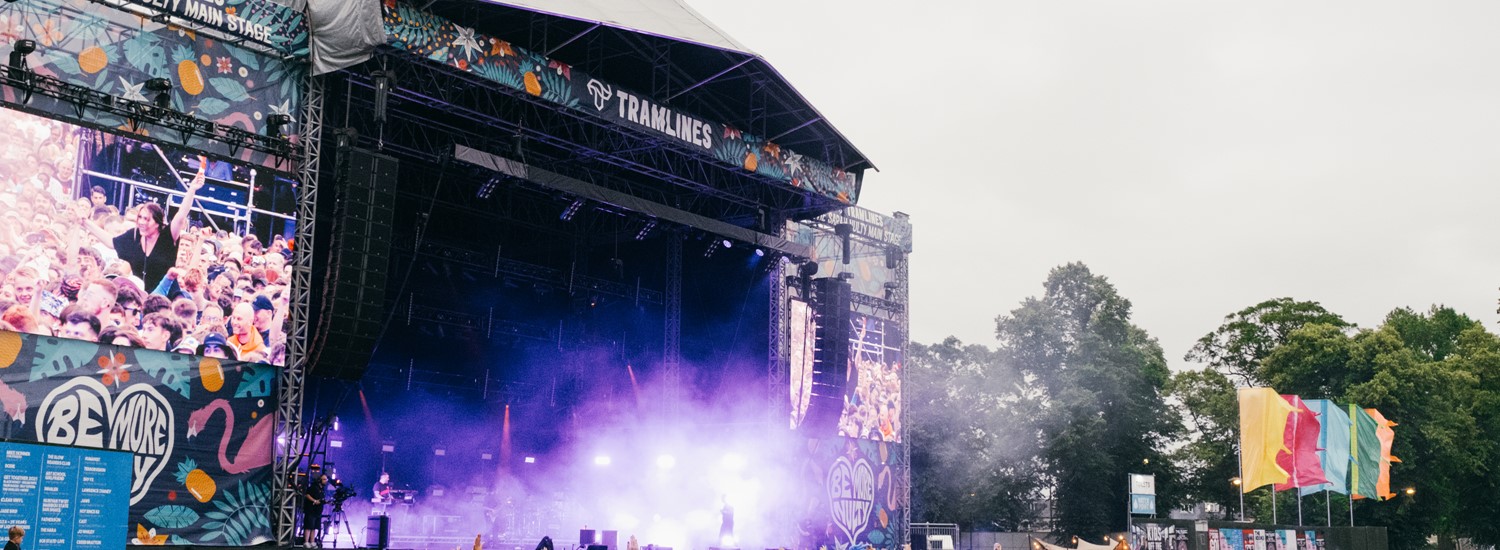 Tramlines Fetsival main stage with crowds of people in front