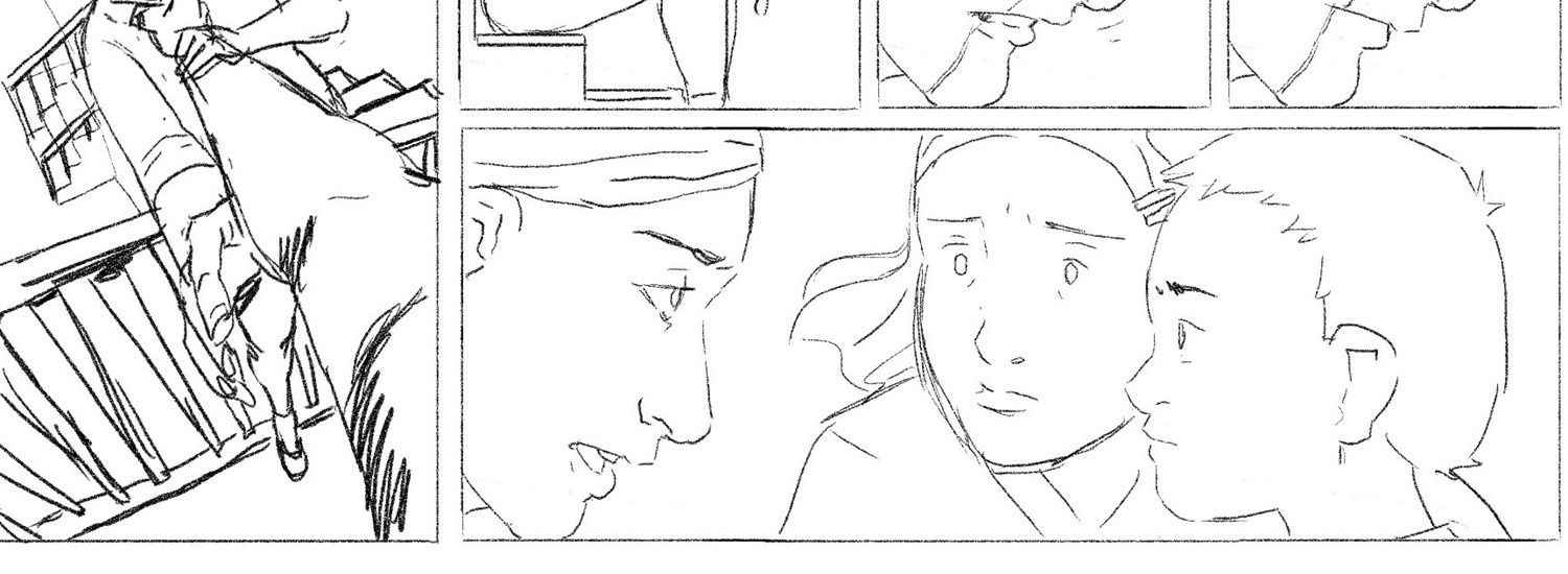 Line drawing of abuse scenario by a survivor