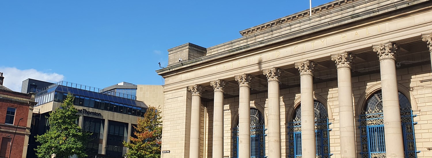 Outside of Sheffield City Hall