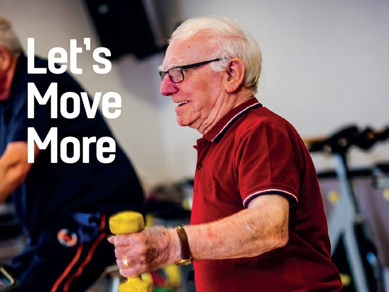 Older man doing weight training