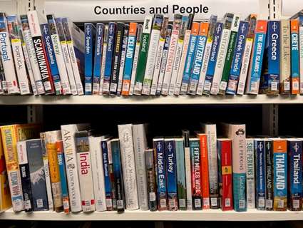 2 rows of colourful books with title 'Countries and People'