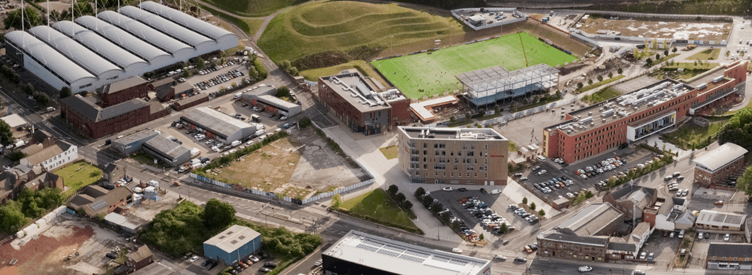 Ariel shot of Sheffield Olympic Legacy Park