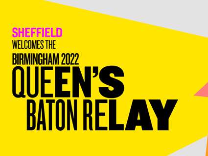 Sheffield welcomes Birmingham 2022 Queen's Baton Relay wording on yellow background