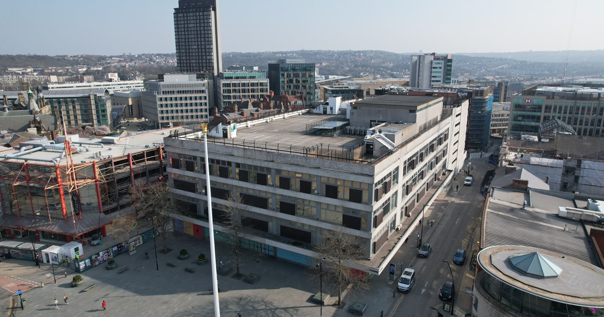 A bird's eye view of the former John Lewis building in Barker's Pool