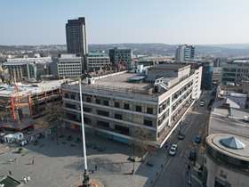 A bird's eye view of the former John Lewis building in Barker's Pool