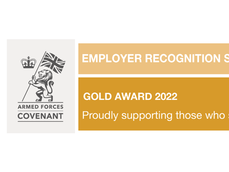 Armed Forces Covenant Employer Recognition Scheme Gold Award 2022