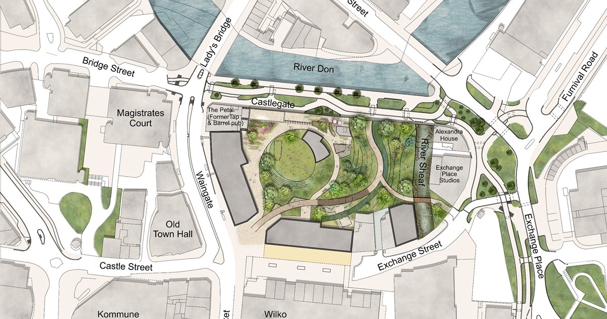 A concept plan design for the proposals in Castlegate