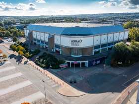 Sheffield Arena, shot from above on a sunny and cloudy day. Picture by Alex Roebuck.
