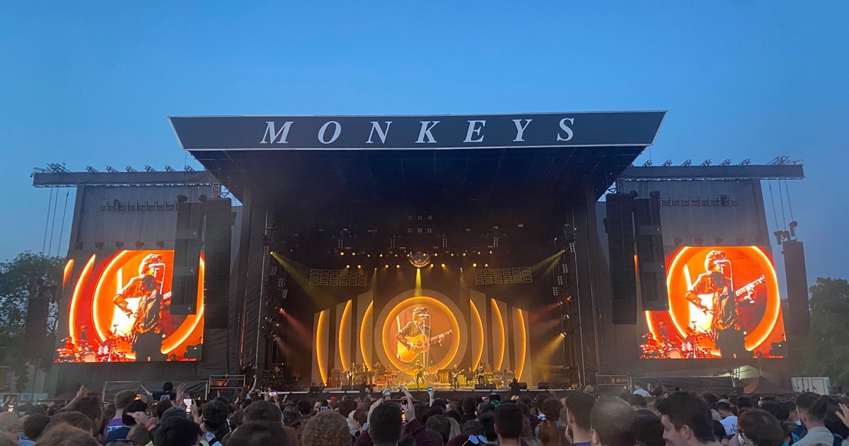 The Arctic Monkeys stage taken from the crowd.