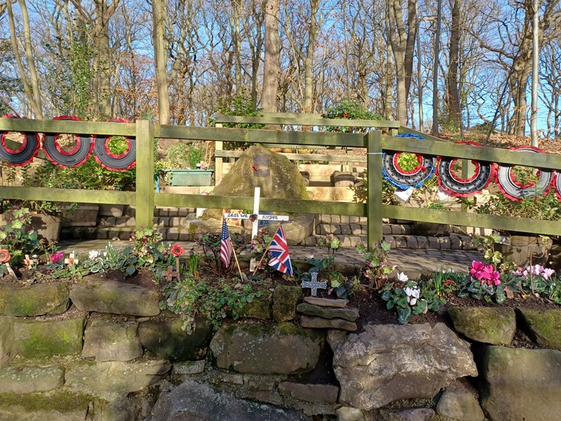 The Mi Amigo memorial adorned with tributes