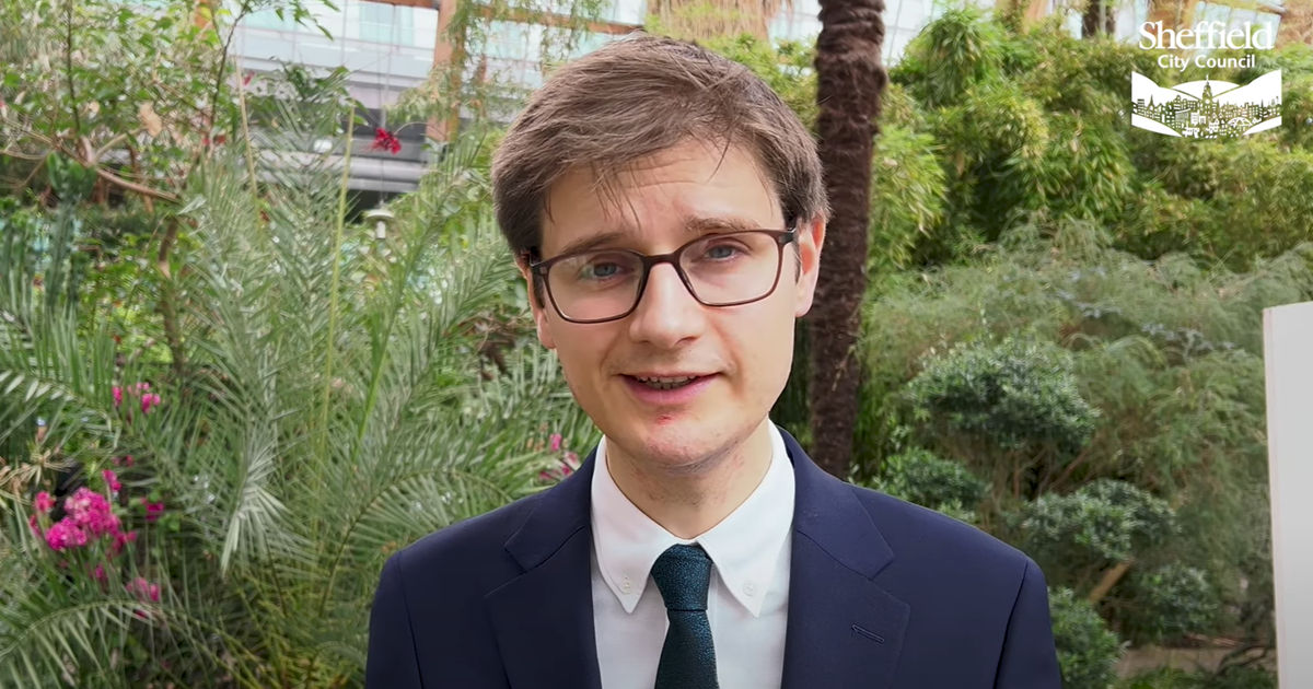 Tom Hunt Engineer Monthly video message from Cllr Tom Hunt, leader of Sheffield City Council