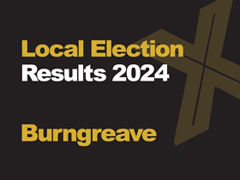 A black background with a light brown X, written across it is Local Election in green with results 2024 in white, underneath that is written Burngreave in green