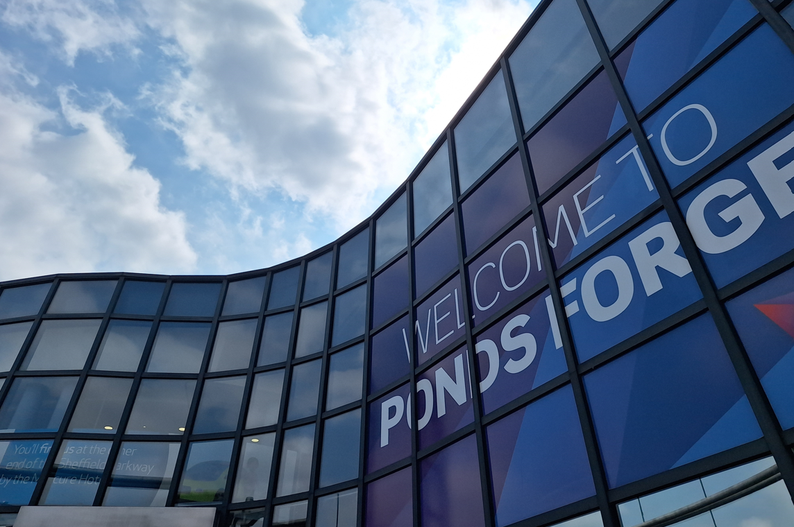Outside of Ponds Forge in Sheffield 